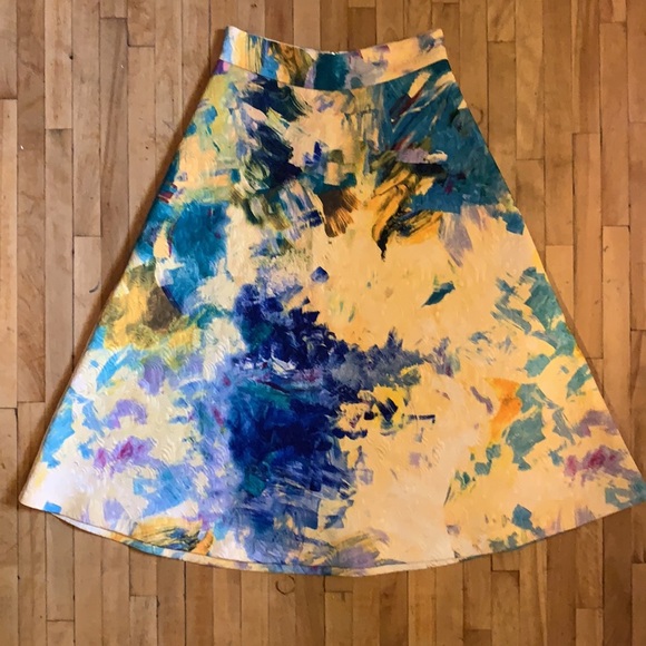 H&M | Abstract Watercolor Midi Skirt - Picture 5 of 6